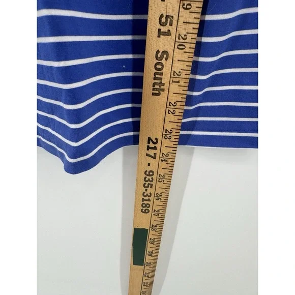 Ralph Lauren Sport Striped Pony Top T Shirt Womens L Blue White - Picture 6 of 8